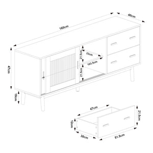 Tv-meubel Susa 160x40x65 cm [en.casa]