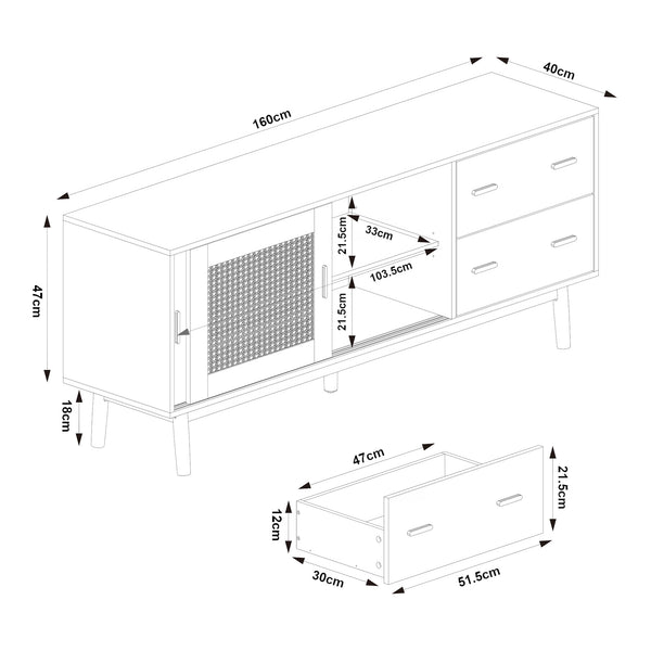 Tv-meubel Susa 160x40x65 cm [en.casa]