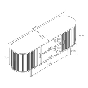 Tv meubel Tvedestrand 140x40x55 cm [en.casa]