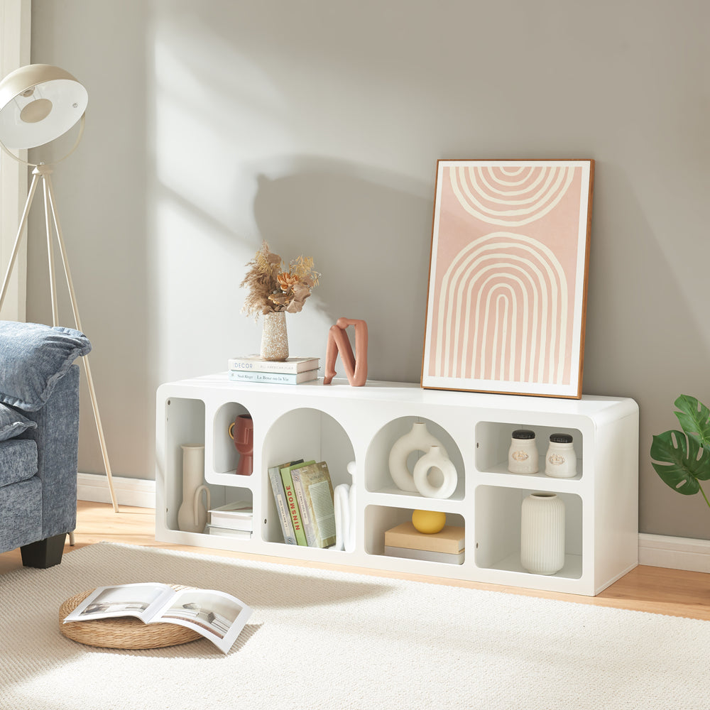 Tv-tafel Vågå 140x40x48 cm Wit [en.casa] - premiumXL