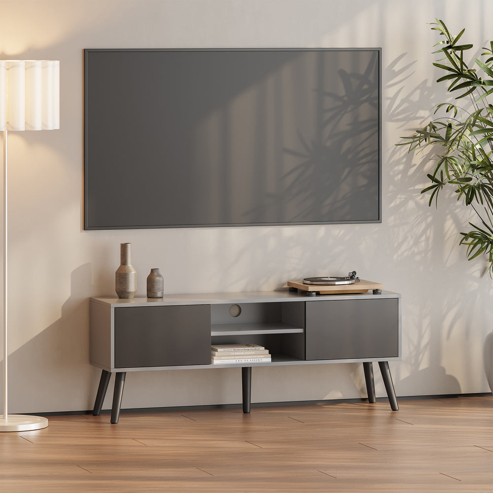Tv-tafel Eskilstuna met 2 kastdeuren en 2 planken [en.casa] - premiumXL