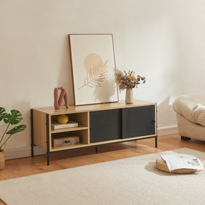 TV-kast Tysnes 120x40x45 cm eikenlook/zwart [en.casa] - premiumXL