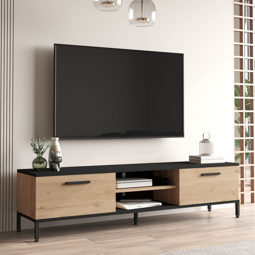 Tv-meubel Lempäälä met 2 opbergvakken 160 x 35 x 39 cm in verschillende kleuren [en.casa] - premiumXL