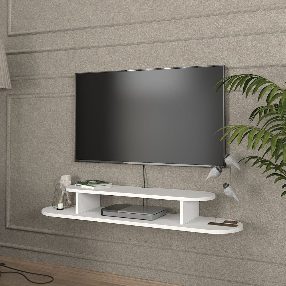 TV - Lowboard hangend Targema 120x30x16 cm Wit [en.casa] - premiumXL