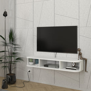 TV - Lowboard hangend Oundsvas 120x30x19 cm Wit [en.casa] - premiumXL