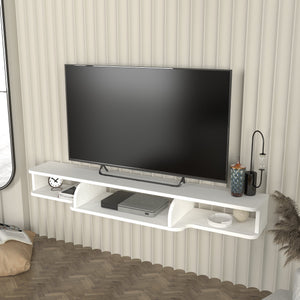 TV - Lowboard hangend Aar 135x30x16 cm Wit [en.casa] - premiumXL