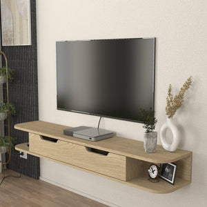 TV - Lowboard hangend Karjali 150x30x19 cm eikenlook [en.casa] - premiumXL