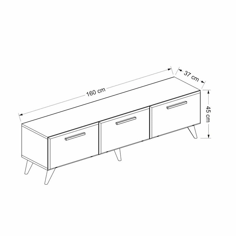 Maatschets [en.casa] TV meubel Brønderslev 160x37x45 cm - 2 varianten