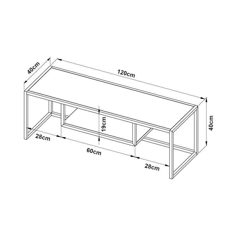 Maatschets TV meubel Isokyrö metaal 120x40x40 cm [en.casa]