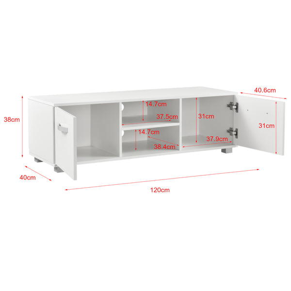 Tv meubel Laugar met planken en opbergvakken 120x40x38 cm - verschillende kleuren