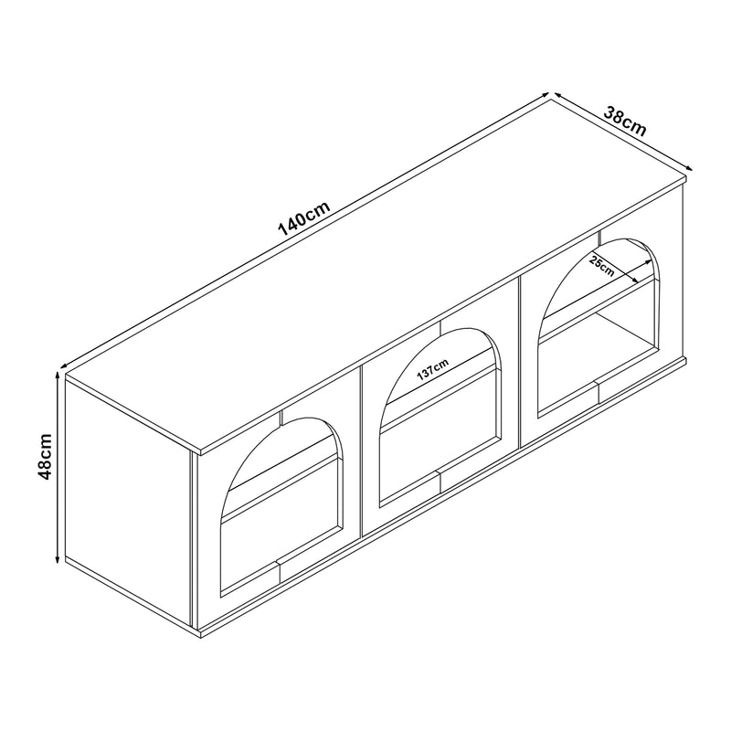 Maatschets Tv-meubel Trorhun 140x38x48 cm [en.casa]