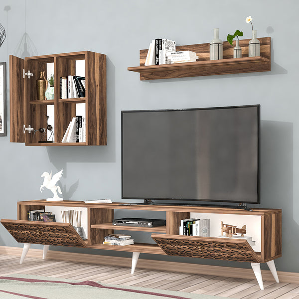 [en.casa] TV meubel set 3-delig Leka - 3 varianten