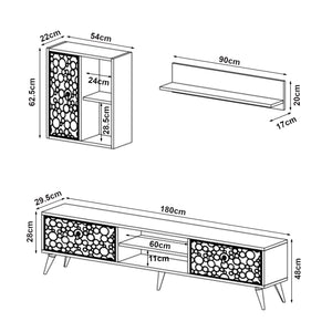 [en.casa] TV meubel set 3-delig Leka - 3 varianten