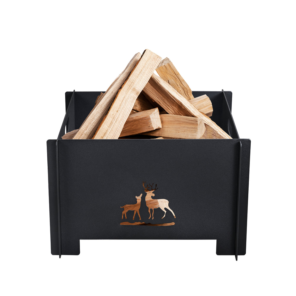 [casa.pro] Vuurfkorf Etnedal voor buiten 25x40x40 cm zwart