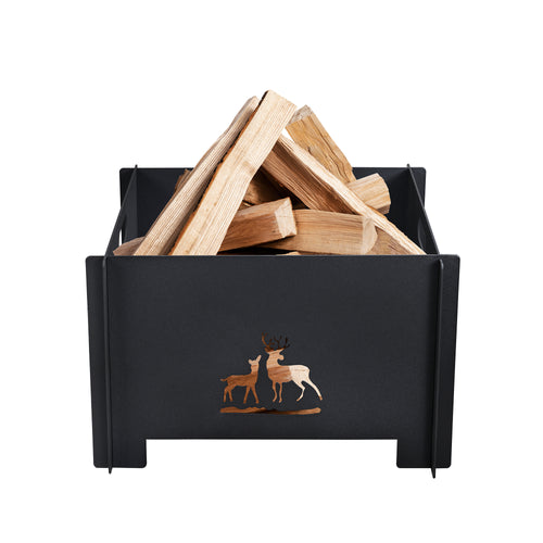 [casa.pro] Vuurfkorf Etnedal voor buiten 25x40x40 cm zwart