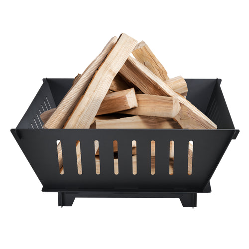 [casa.pro] Vuurfkorf Fedje metaal voor buiten 25x55x55 cm zwart