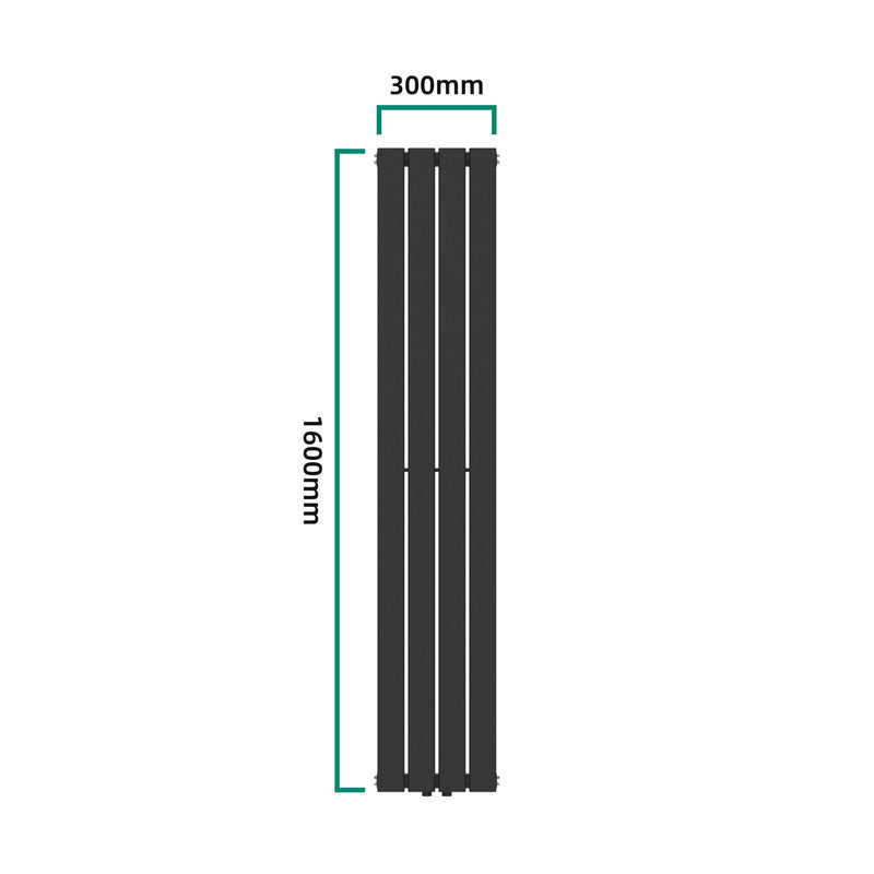 Maatschets [neu.haus] Designradiator Nore 160x30x5,2 cm zwart