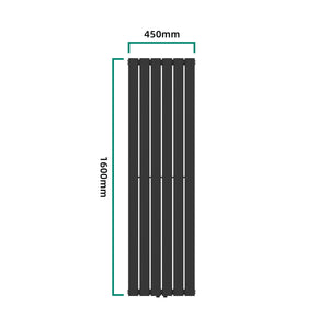 [neu.haus] Designradiator Nore 160x45x5,2 cm zwart