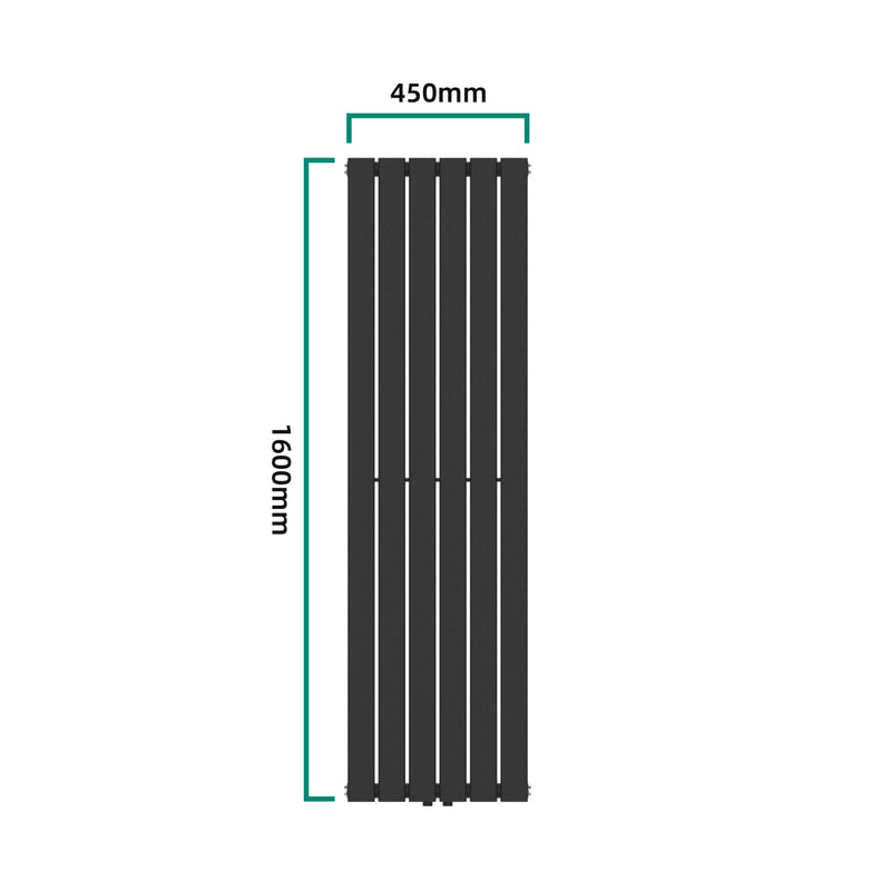 Maatschets [neu.haus] Designradiator Nore 160x45x5,2 cm zwart