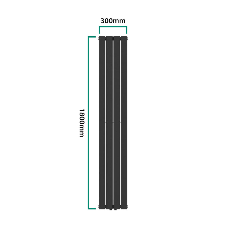 Maatschets [neu.haus] Designradiator Nore 180x30x7,8 cm zwart