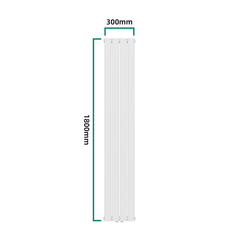 Maatschets [neu.haus] Designradiator Nore 180x30x7,8 cm wit