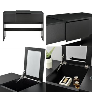 Kaptafel Dalvik met krukje en spiegel 72x100x48 cm - verschillende kleuren
