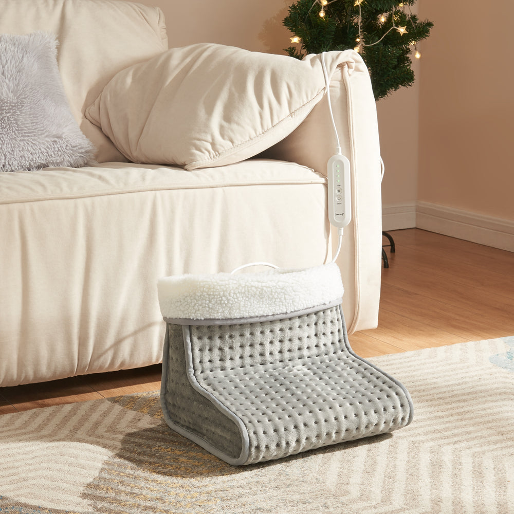 [en.casa] Elektrische voetenwarmer Bari 26x30x30 cm 100W grijs