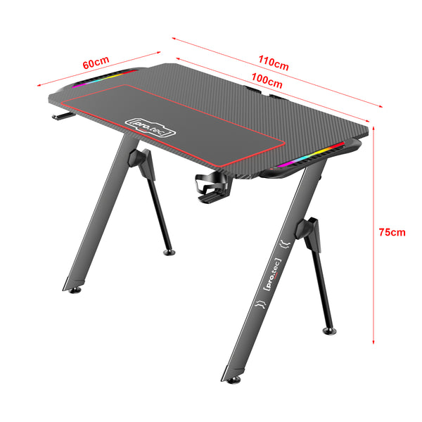 Game bureau Stockton met LED-verlichting meerkleurig - 2 varianten