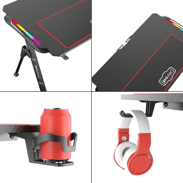 Game bureau Stockton met LED-verlichting meerkleurig - 2 varianten