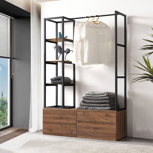 Kledingrek Egmating met lades 180x120x40 cm [en.casa]