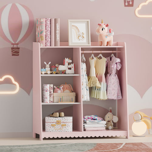 Kindergarderobe Vestnes 90x80x38 cm Cotton Candy/Wit [en.casa] - premiumXL