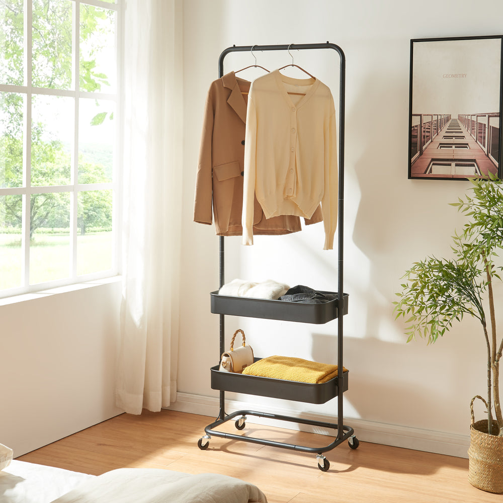 Kledingrek Kumad kapstok op wielen 174,5x58x36 cm [en.casa]