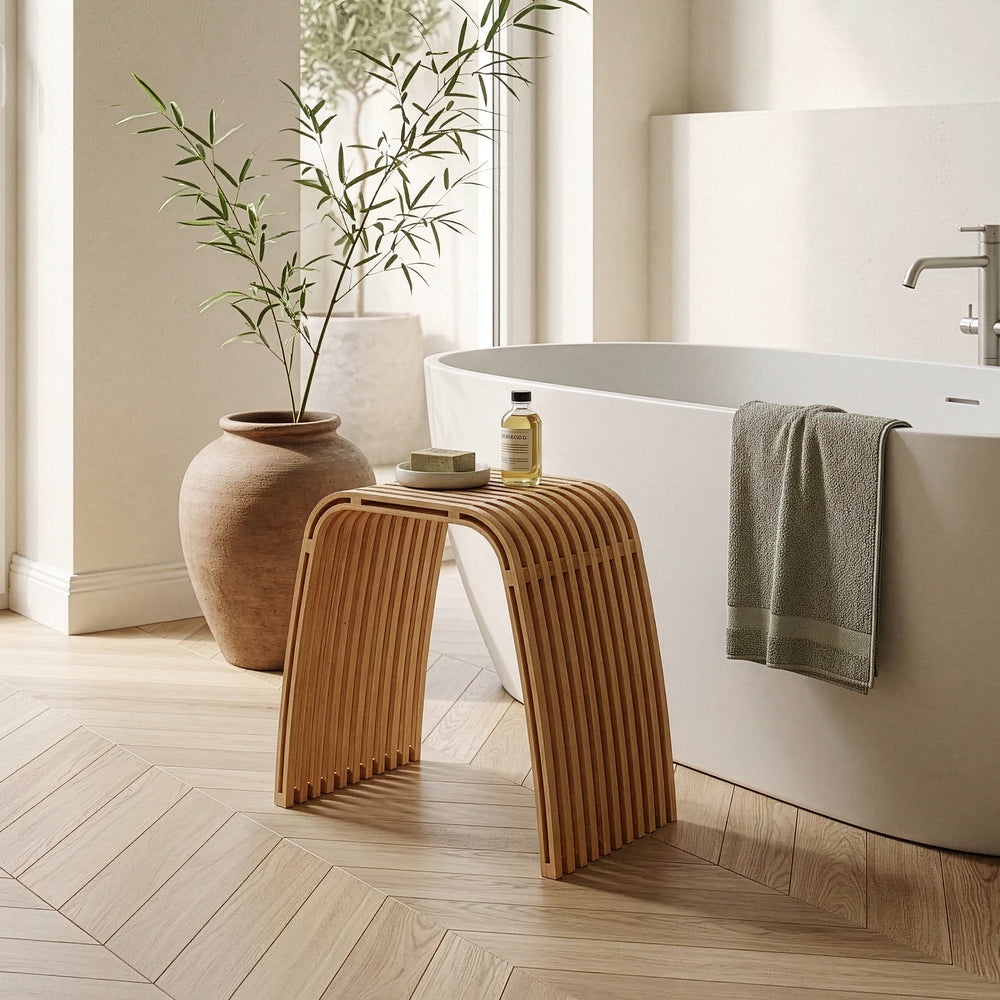 Bamboe kruk Jysa naturel [en.casa] 