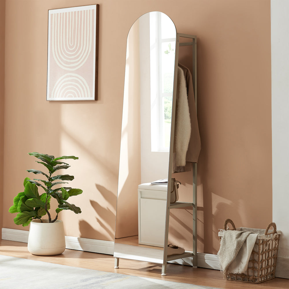 Garderobespiegel Frenraby met kledingrek 165x40x35 cm [en.casa]