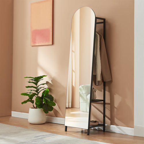Garderobespiegel Frenraby met kledingrek 165x40x35 cm [en.casa]