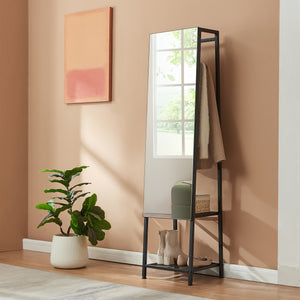 Garderobespiegel Klilbojle met kledingrek 160x40x35 cm [en.casa]