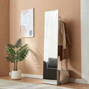 Garderobespiegel Saden met kledingrek 165x40x51 cm [en.casa]