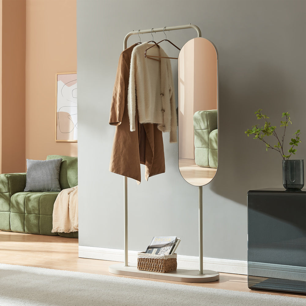 Kledingrek Vamn met draaibare spiegel 167x80x35 cm [en.casa]