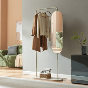 Kledingrek Vamn met draaibare spiegel 167x80x35 cm [en.casa]