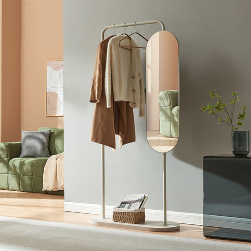 Kledingrek Vamn met draaibare spiegel 167x80x35 cm [en.casa]