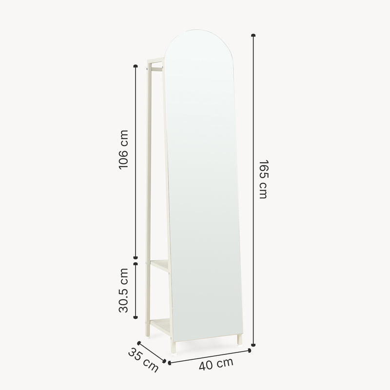 Maatschets Garderobespiegel Frenraby met kledingrek 165x40x35 cm [en.casa]