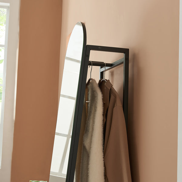 Garderobespiegel Frenraby met kledingrek 165x40x35 cm [en.casa]
