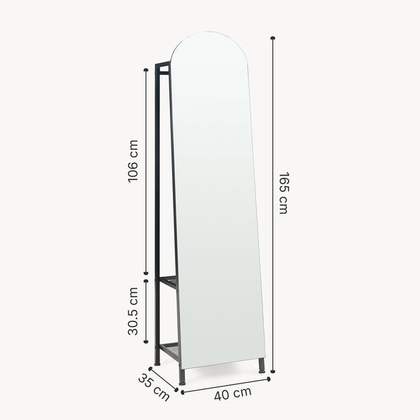 Garderobespiegel Frenraby met kledingrek 165x40x35 cm [en.casa]