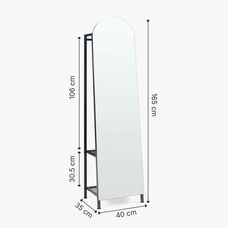 Maatschets Garderobespiegel Frenraby met kledingrek 165x40x35 cm [en.casa]