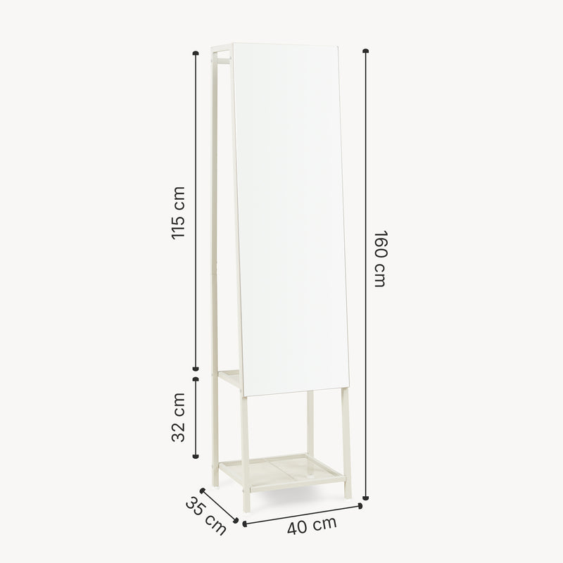 Maatschets Garderobespiegel Klilbojle met kledingrek 160x40x35 cm [en.casa]