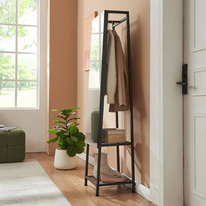 Garderobespiegel Klilbojle met kledingrek 160x40x35 cm [en.casa]