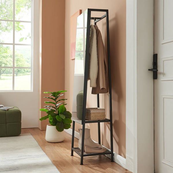 Garderobespiegel Klilbojle met kledingrek 160x40x35 cm [en.casa]