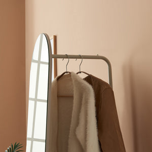 Staande garderobespiegel Kuonta met kledingrek 165x40x51 cm [en.casa]