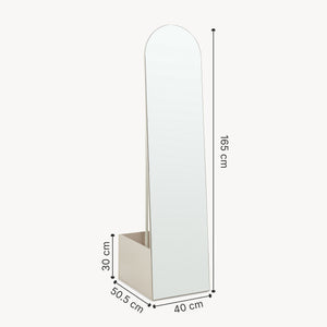 Staande garderobespiegel Kuonta met kledingrek 165x40x51 cm [en.casa]