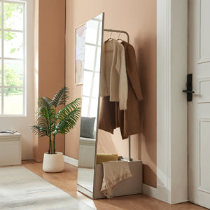 Garderobespiegel Saden met kledingrek 165x40x51 cm [en.casa]